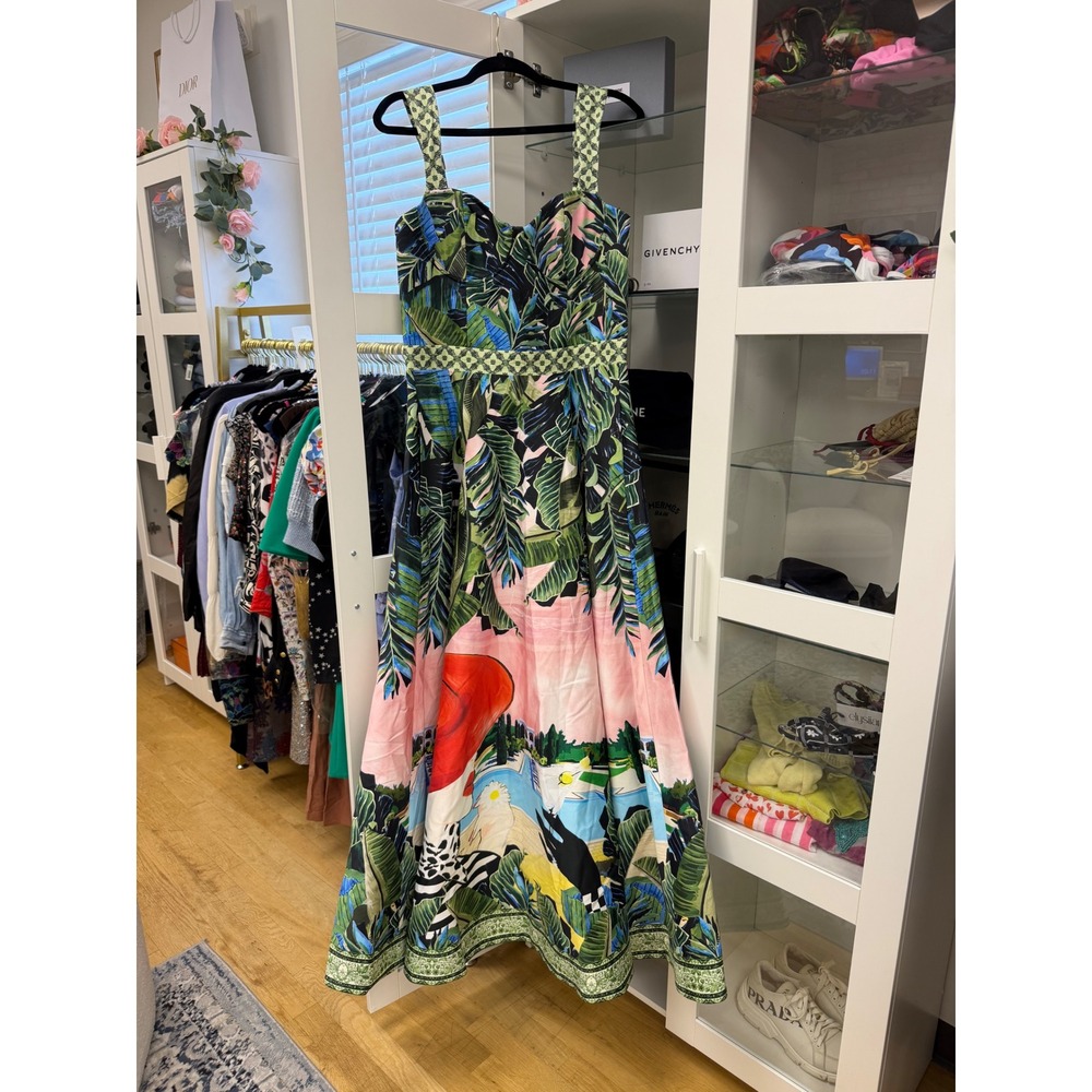 Alice + Olivia Fia Fit-And-Flare Dress Gown in Palm Beach NWT's $995 Cocktail - Picture 7 of 16
